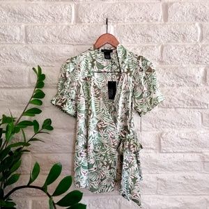 NEW BCBGMaxazria Wrap Front Plunging Blouse